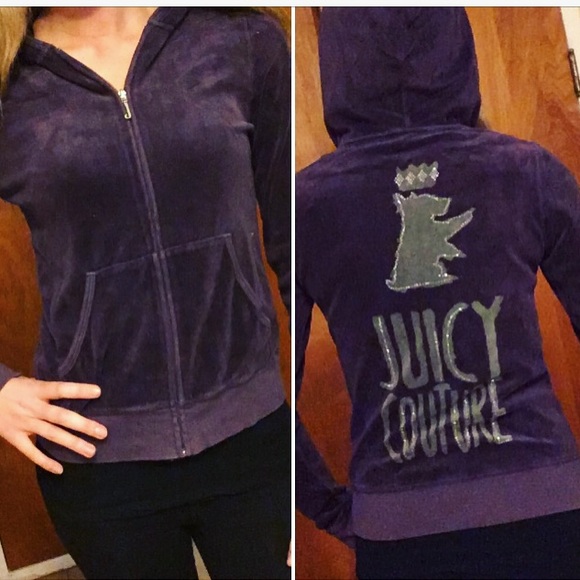 Juicy Couture Tops - Juicy Couture Plum Velour hoodie